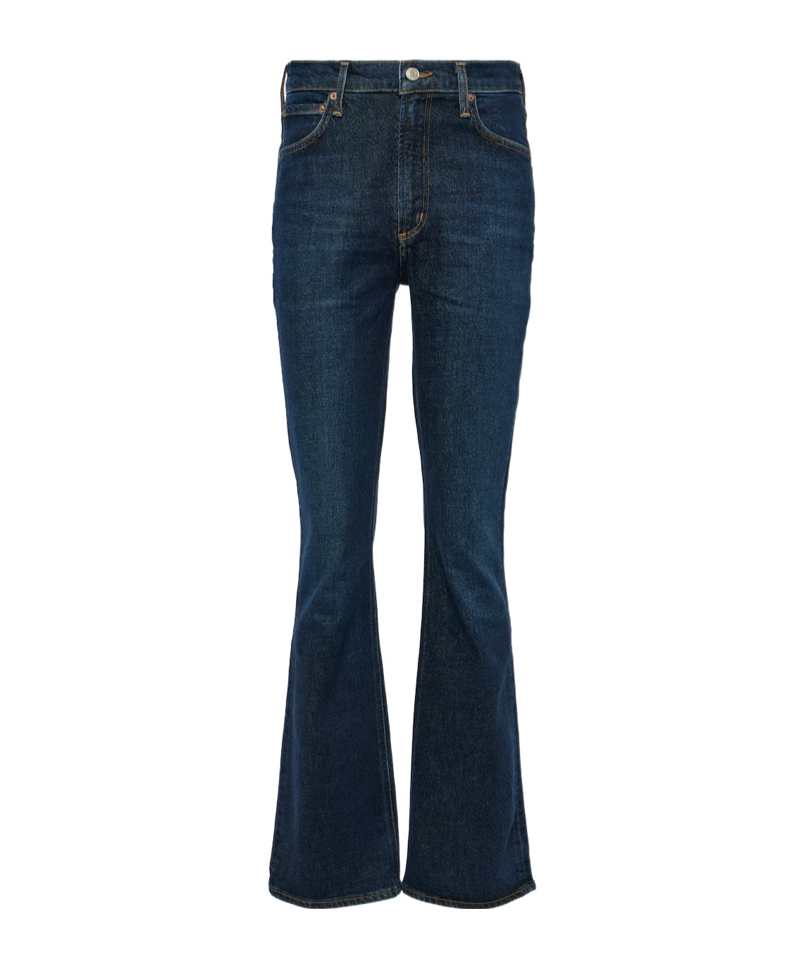 Agolde Nico Boot High-waisted Denim Trousers In Black