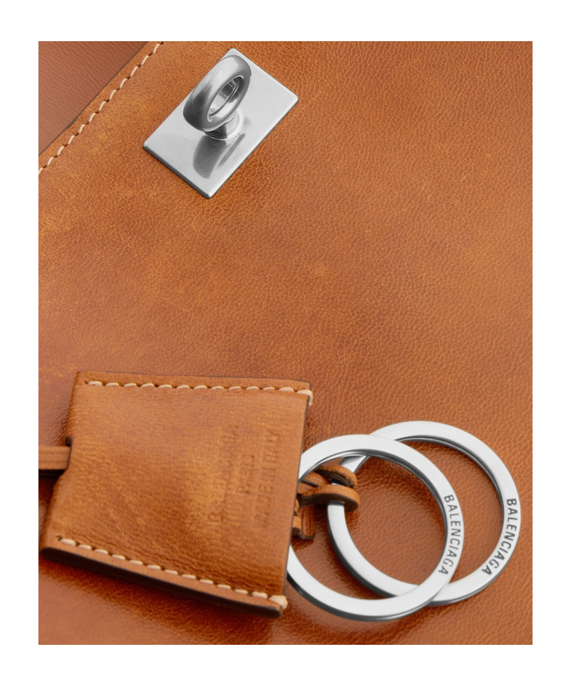 Balenciaga Rodeo Medium Leather Top-handle Bag In Brown