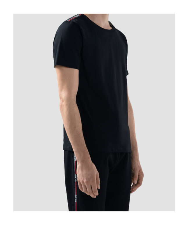 Gcds Logo Tape Stretch T-shirt In Black