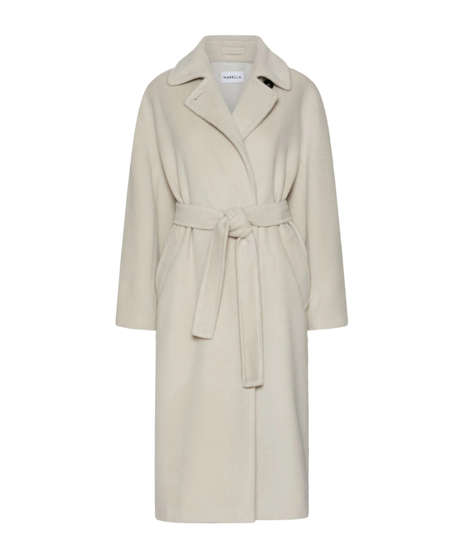 Marella Double-breasted Beaver Cloth Coat In Gray