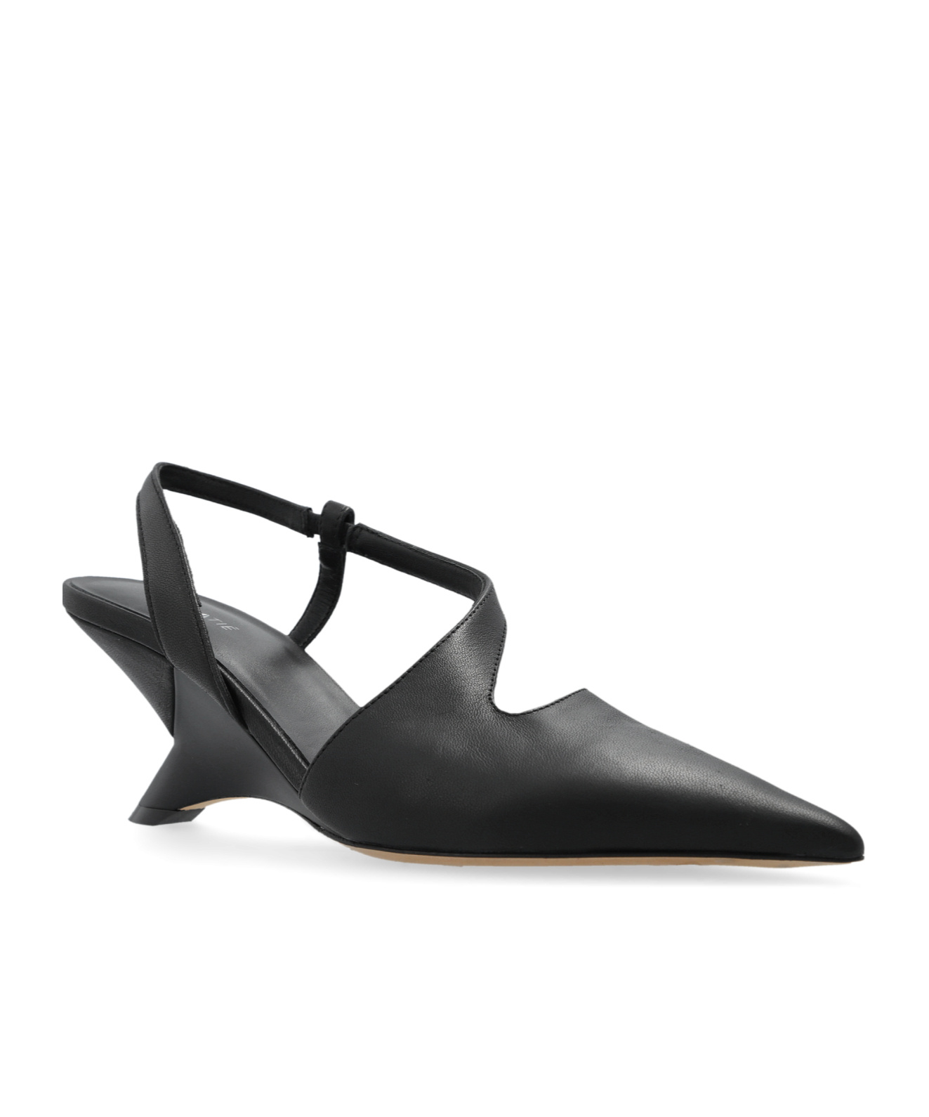 Shop Vic Matie Swan Cut Out-detail Slingback Heels In Black