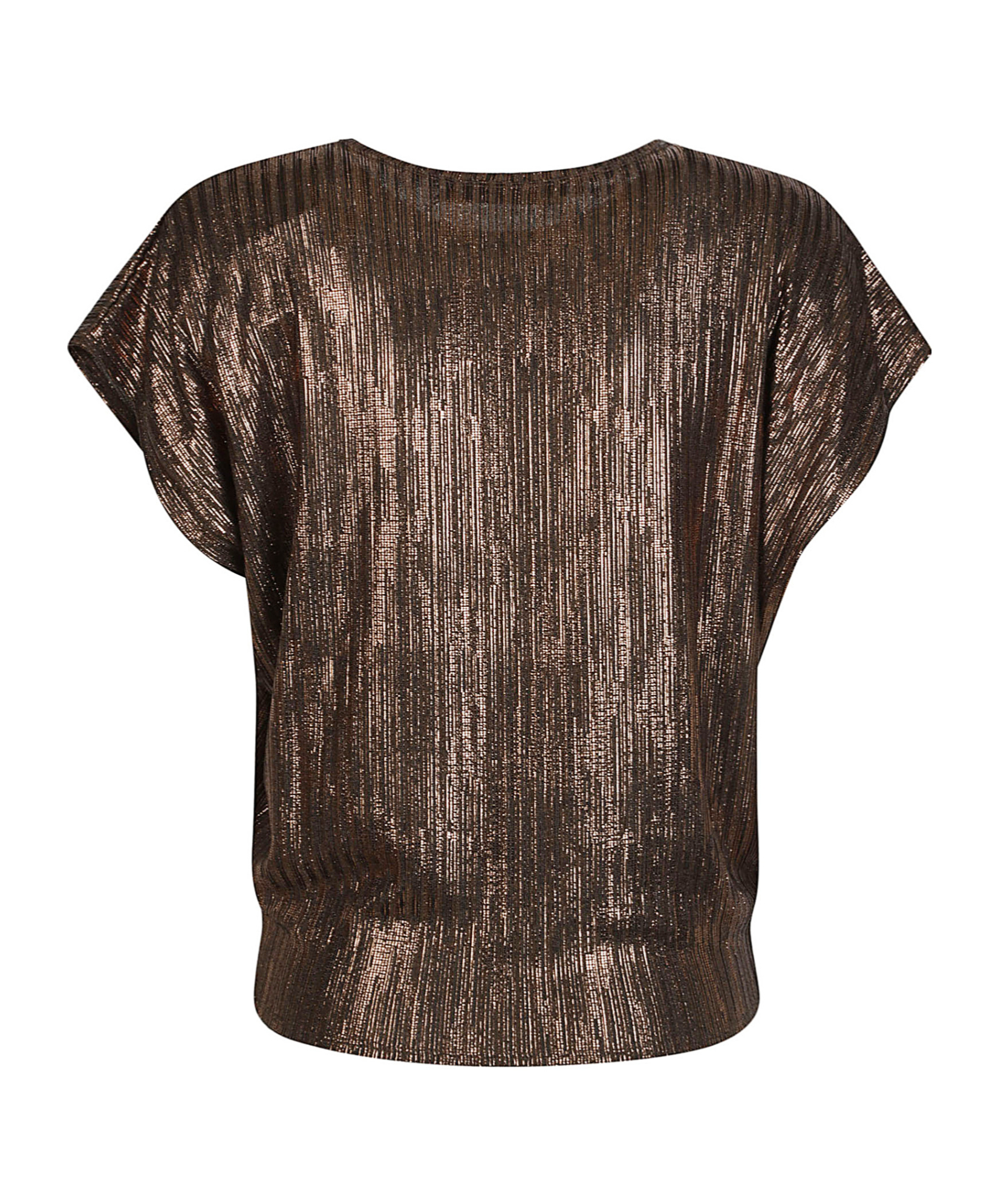 Iro Metallic-effect Pleated Top In Green