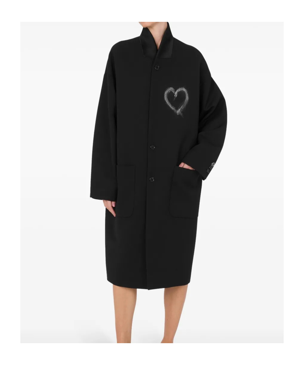 Moschino Couture Wool Blend Diagonal Coat