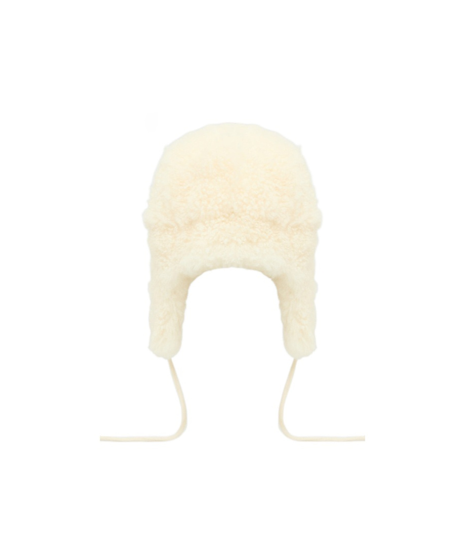 Yves Salomon Cashmere Lambskin Shearling Ushanka In Yellow