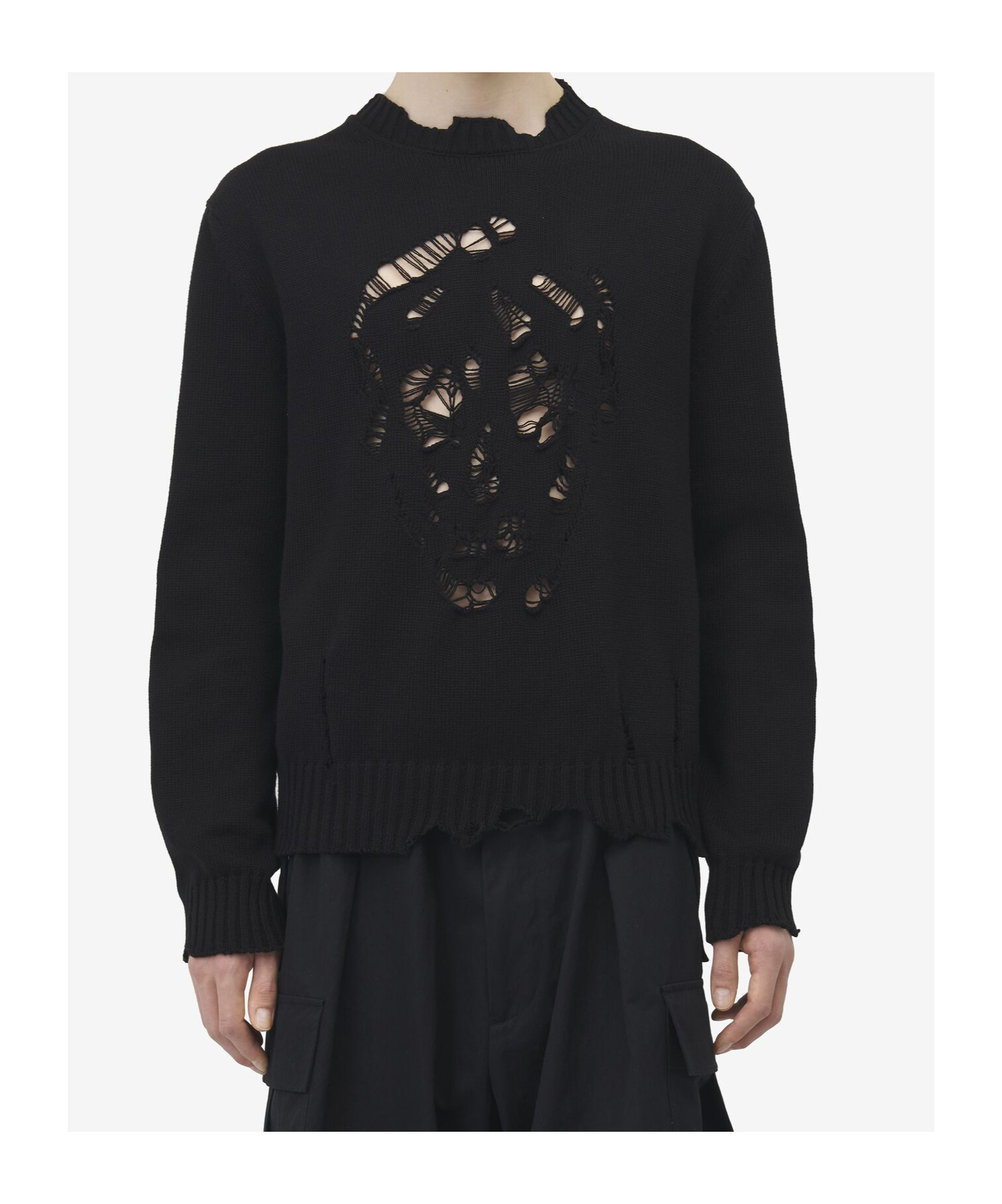Alexander Mcqueen 'distressed Skull Print Pul In Black