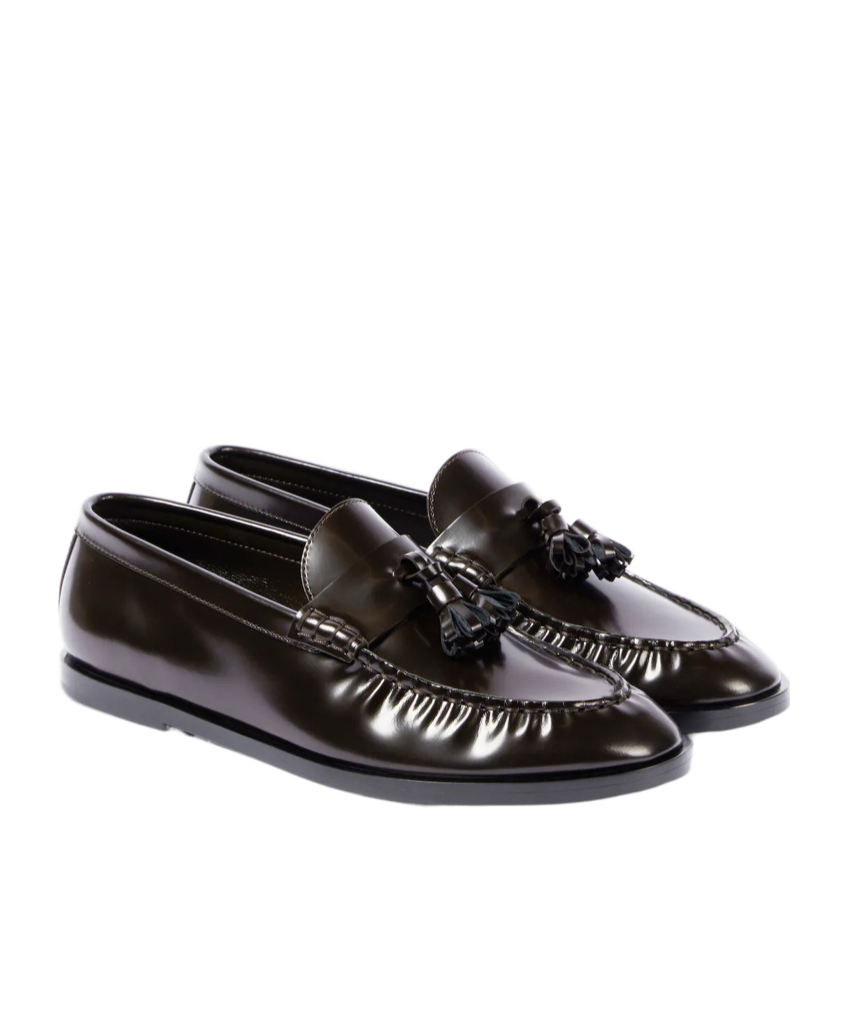 The Row Round-toe Loafers In Black