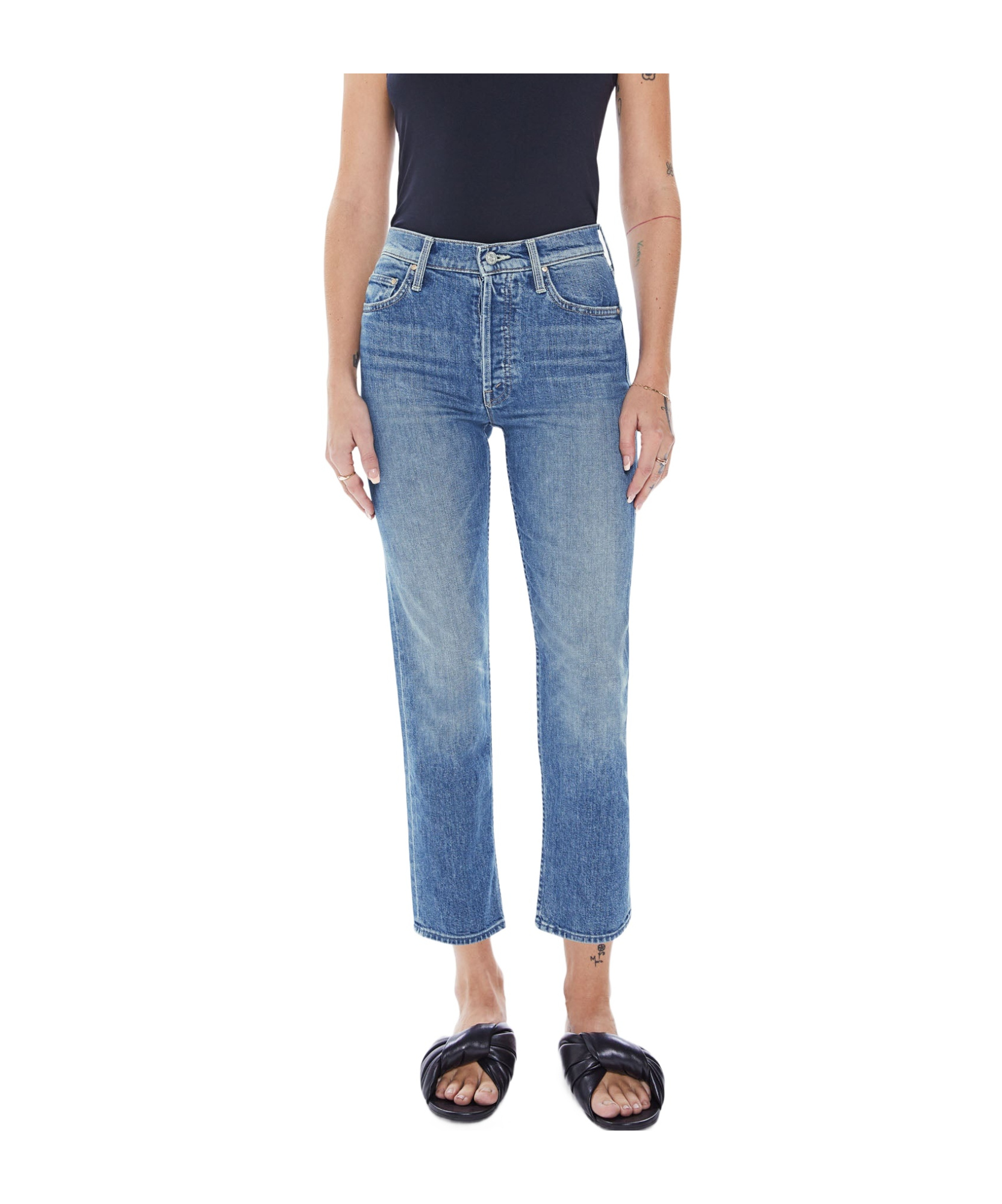 Mother The Tomcat Oui Oui Straight Jean In Blue