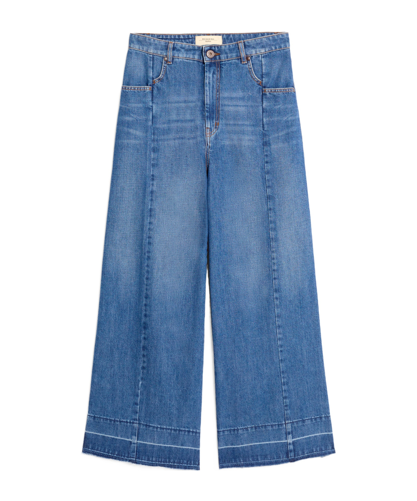 WEEKEND MAX MARA COTTON DENIM WIDE JEANS