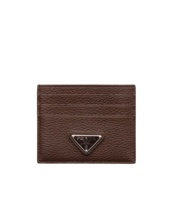 Prada Leather Triangle Card Holder