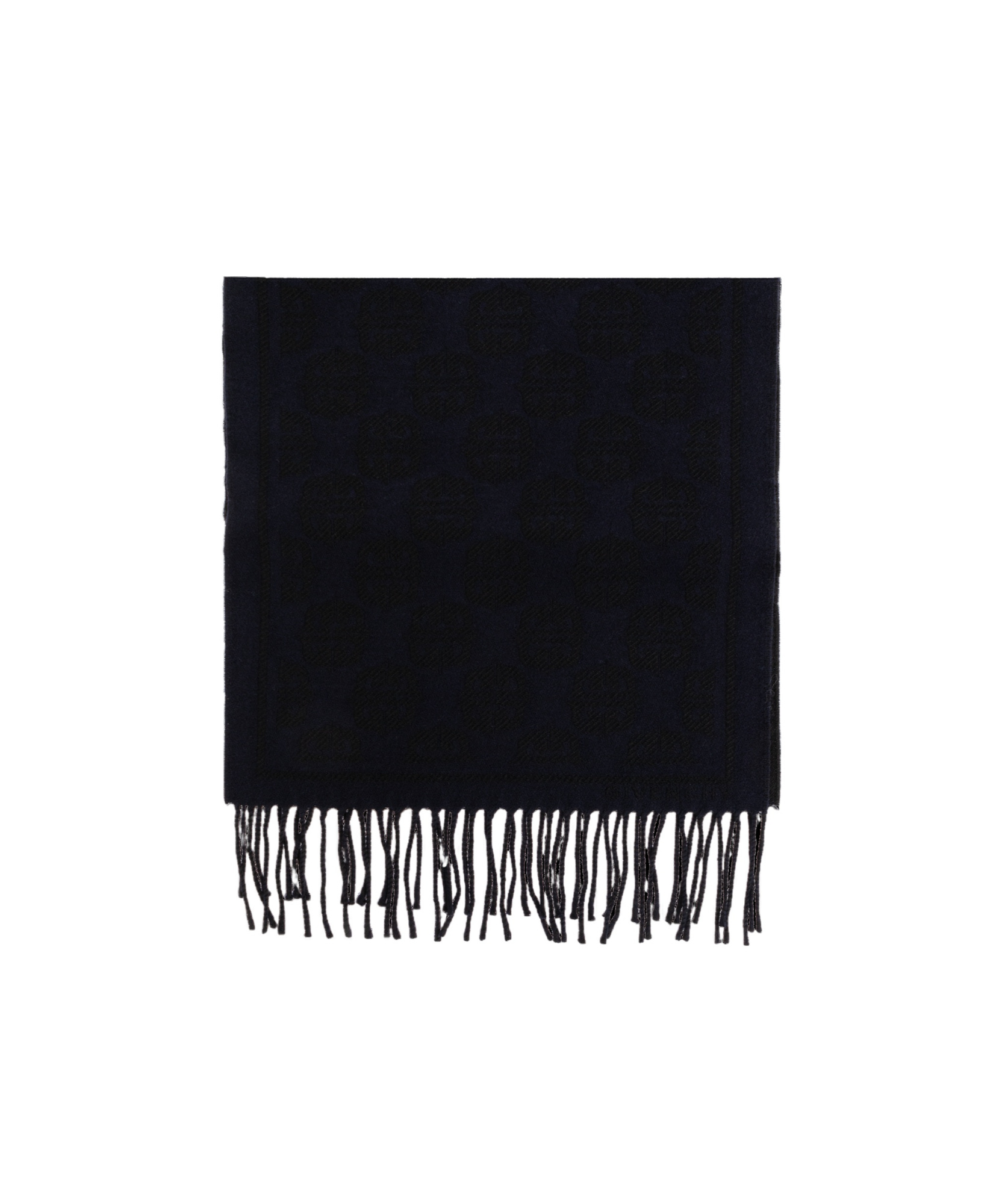 Givenchy Fringed Wool Scarf In Black