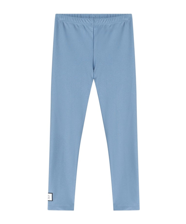 Douuod Light Blue Shiny Nylon-blend Leggings In Blue