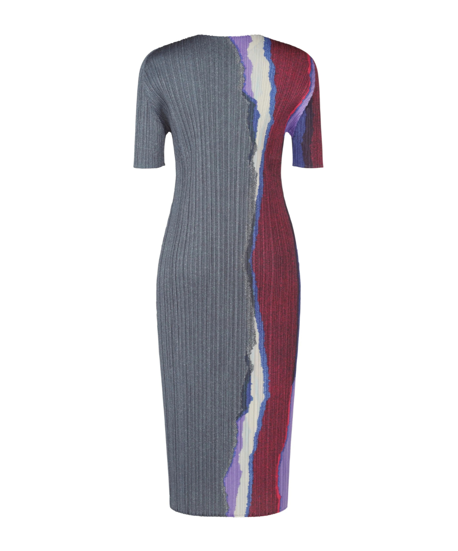 Issey Miyake Blue Grainy Colors Midi Dress In Multi