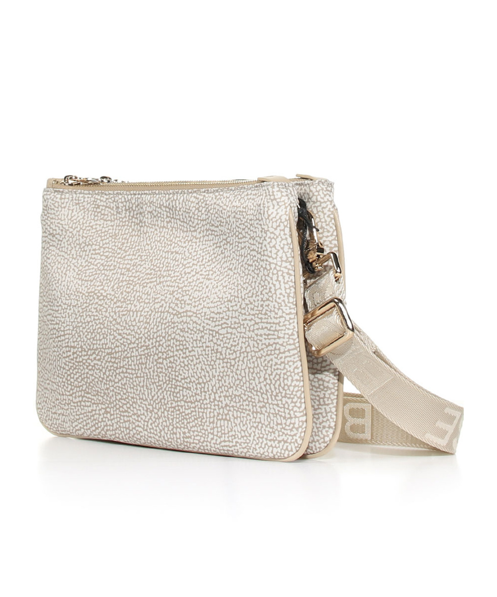 Borbonese Zippered Shoulder Bag In White