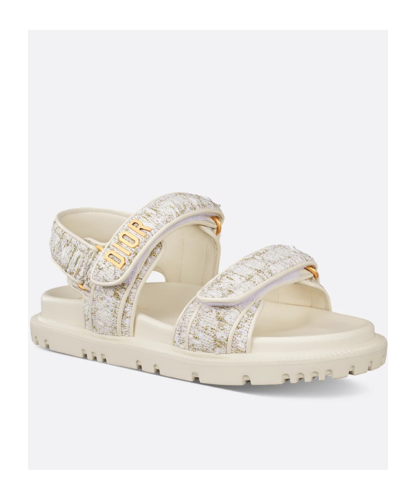 Dior Open-toed Flat Sandals In White