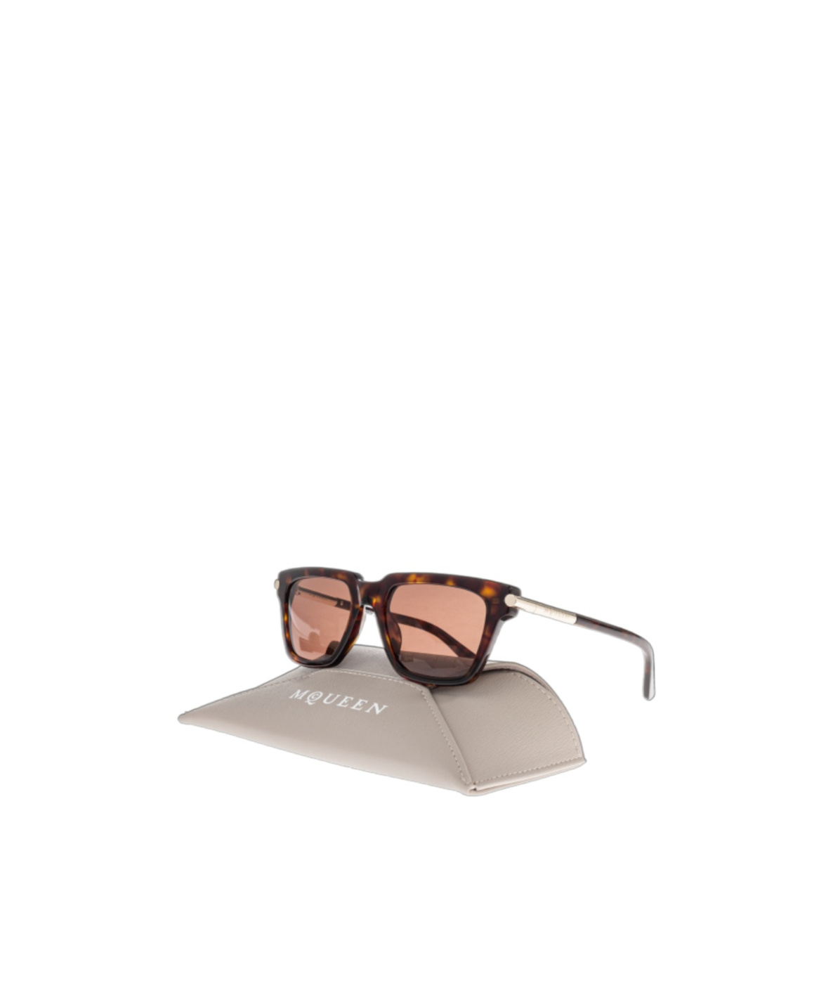 Alexander Mcqueen Geometric Sunglasses In Brown