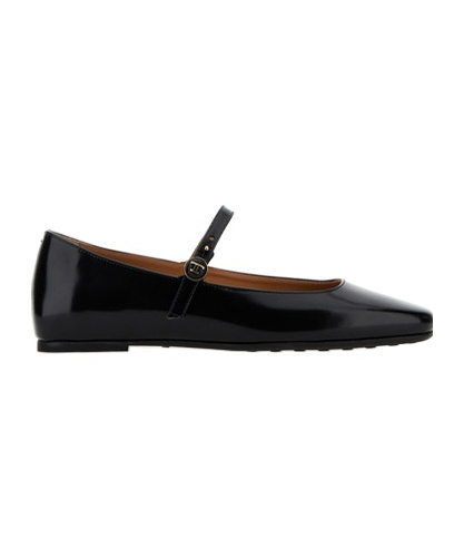 Tod's Patent-leather Ballerina Shoes In Black