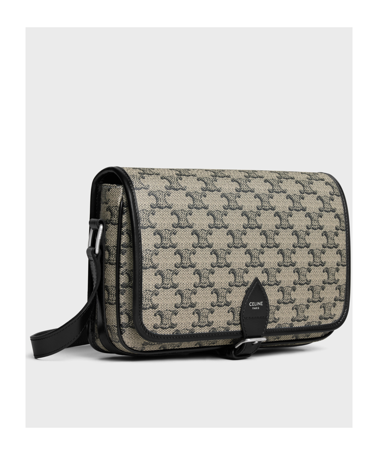 CELINE SMALL FOLCO MESSENGER IN TRIOMPHE CANVAS AND CALFSKIN
