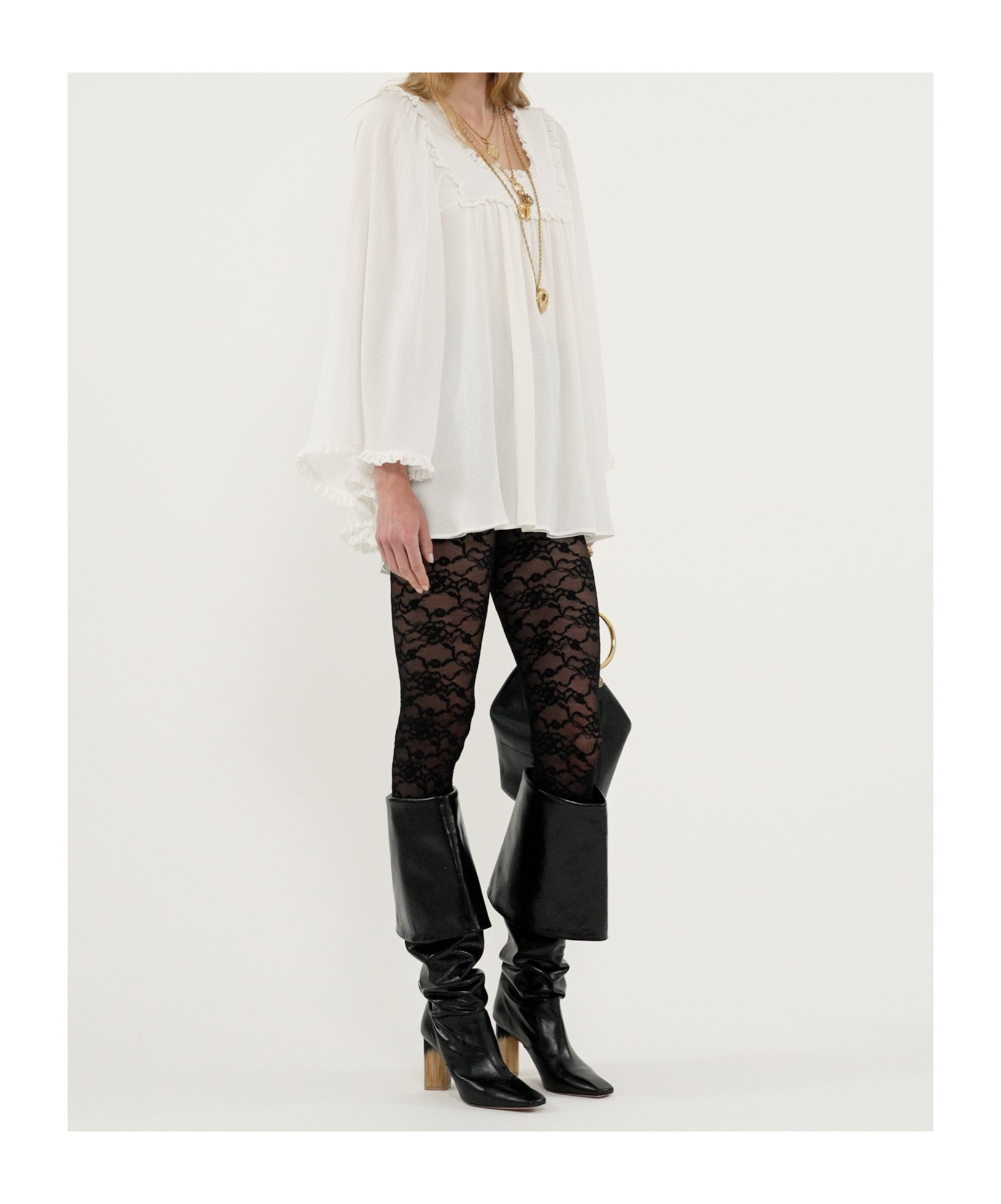 Chloé Silk Organza Top In White