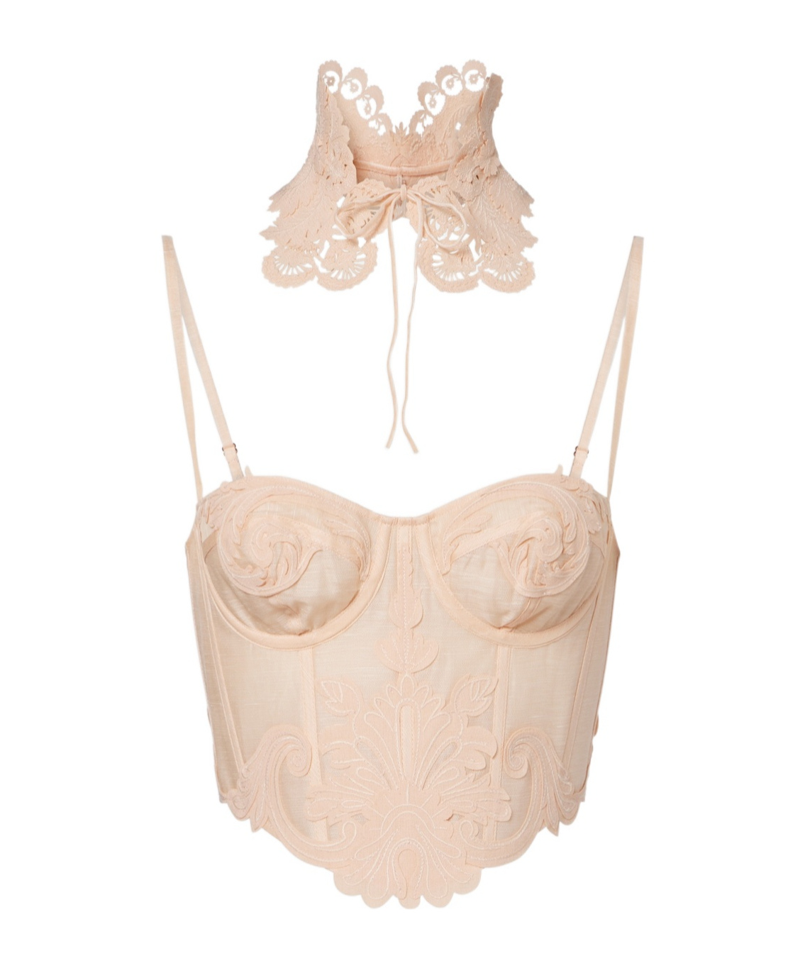 Zimmermann Rebellion Filigree Bustier And Choker Set In Brown
