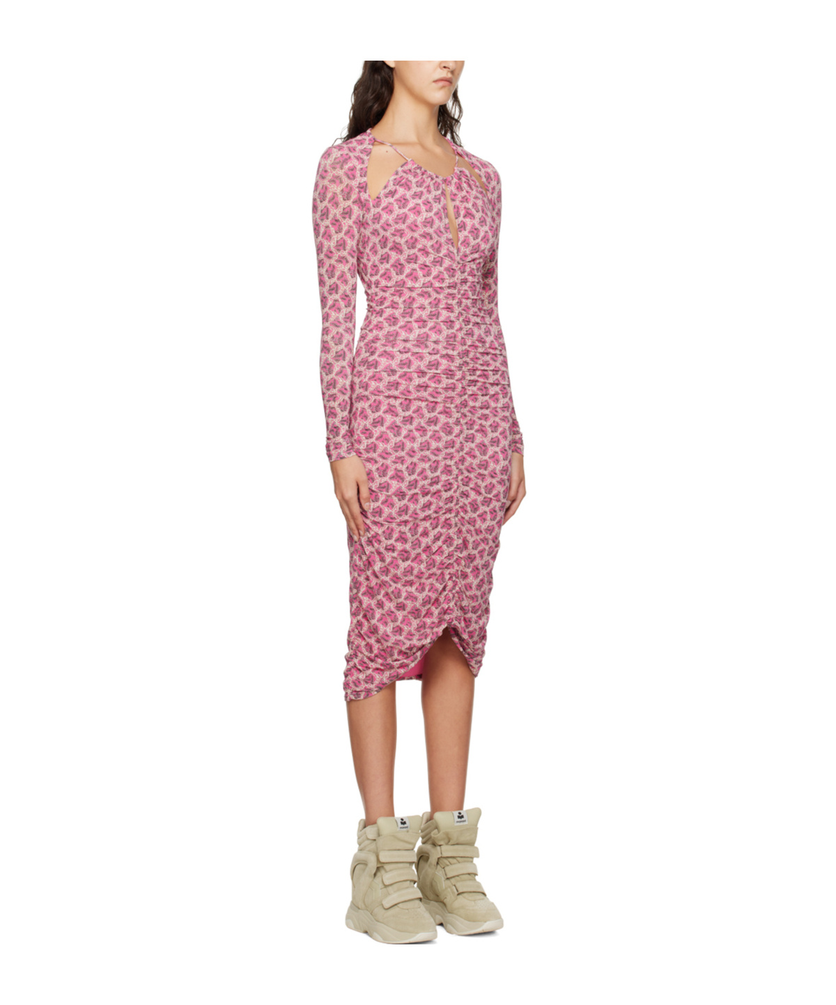 Isabel Marant Pink Logane Midi Dress In Pink