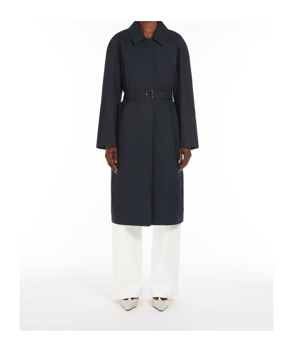 Max Mara Long-sleeved Windbreaker In Black