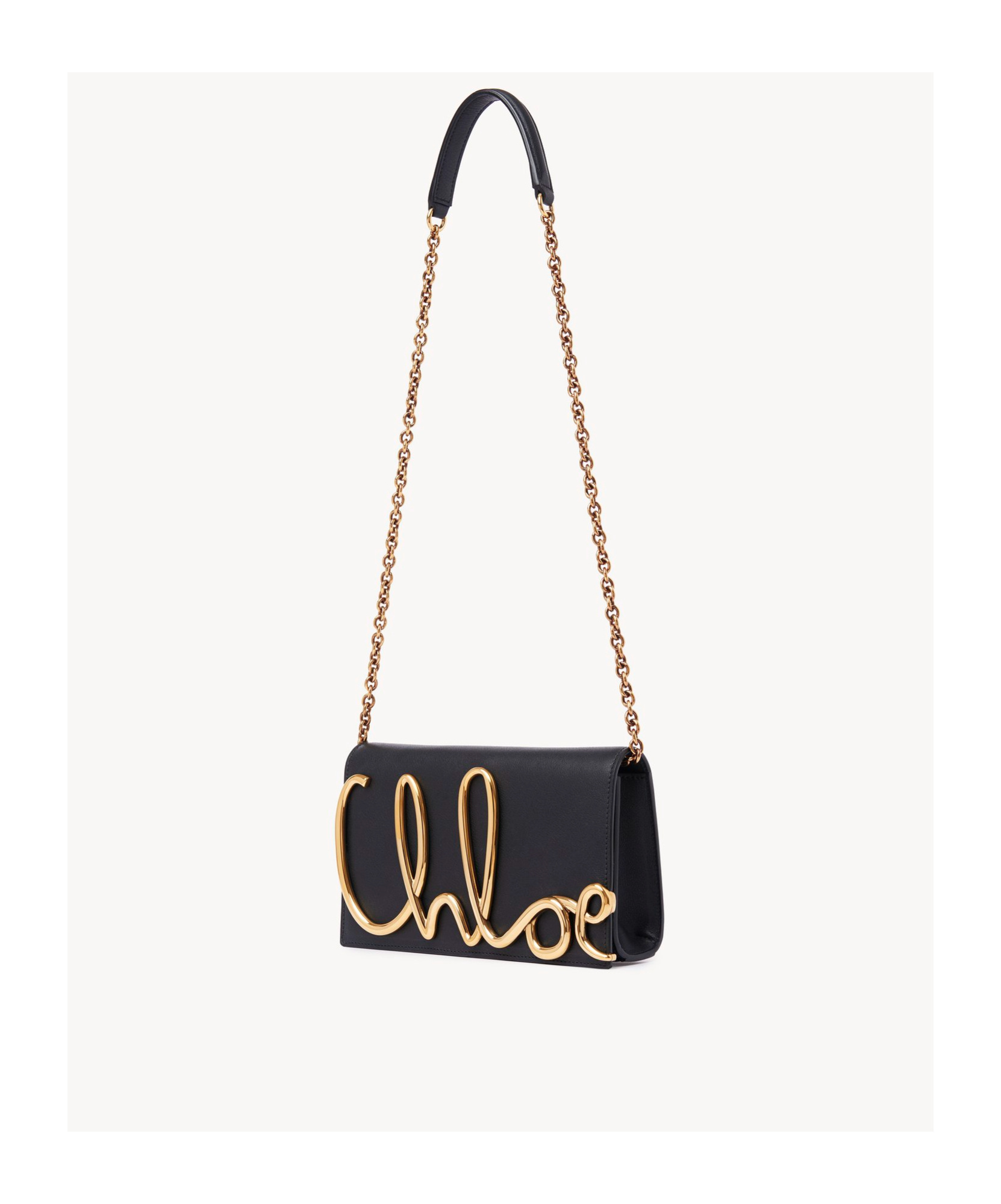 Chloé Chloe Womens Black Brand-plaque Leather Cross-body Bag In Black