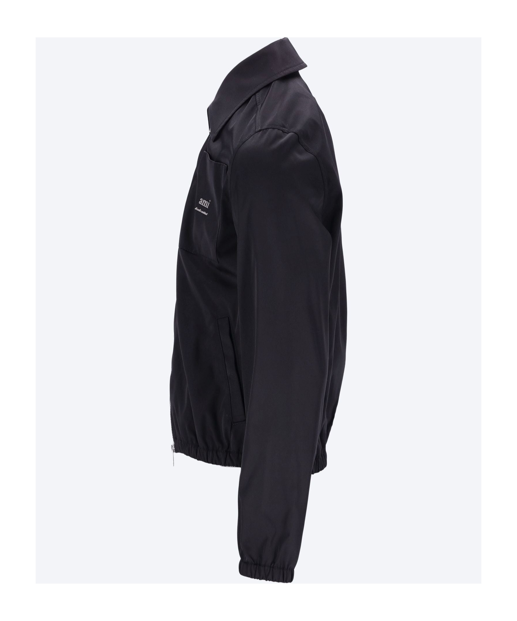 Ami Alexandre Mattiussi Ami Paris Twill Bomber Jacket In Black