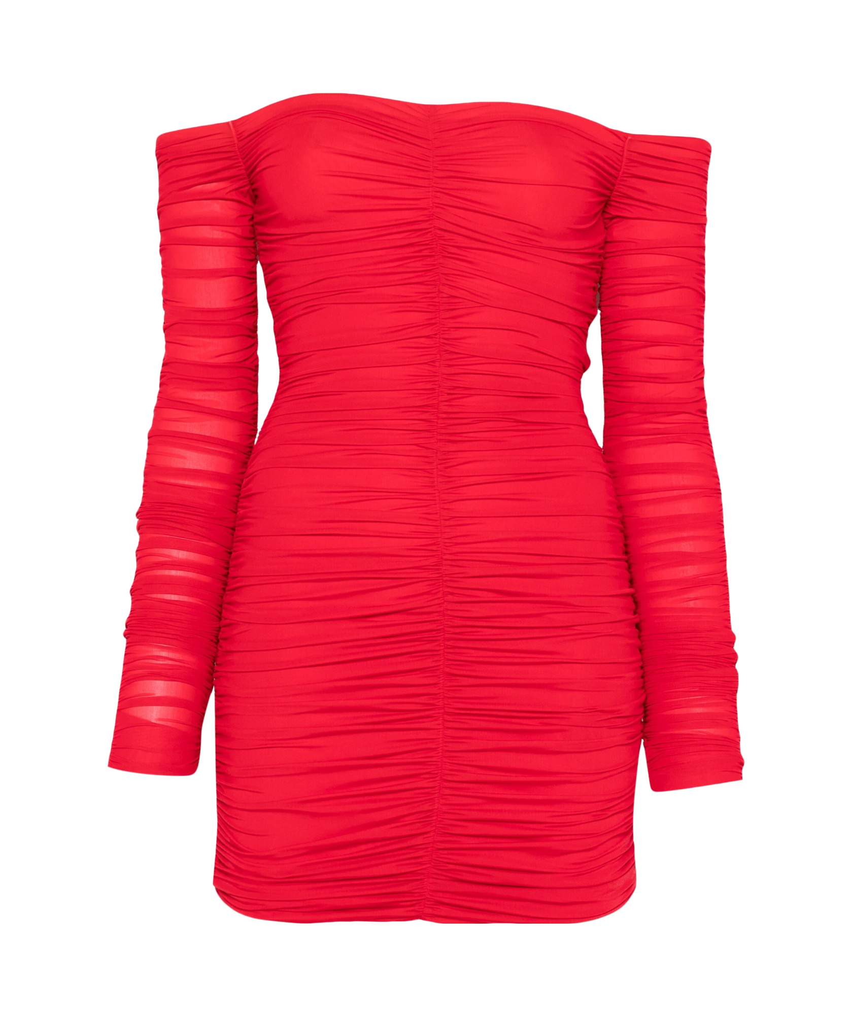 Blumarine Ruched Mini Dress In Red