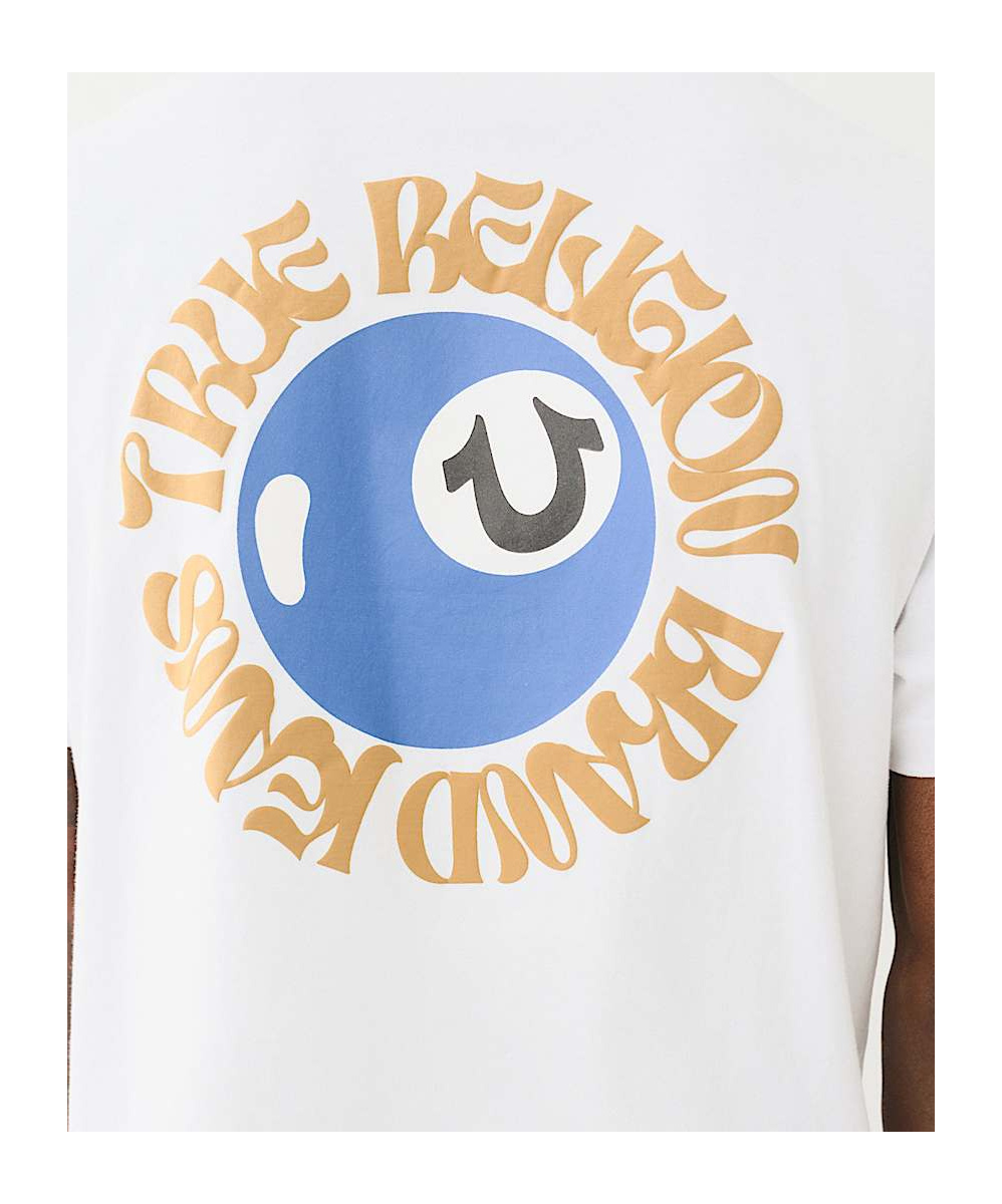 True Religion Puff Print Billiards Tee In White