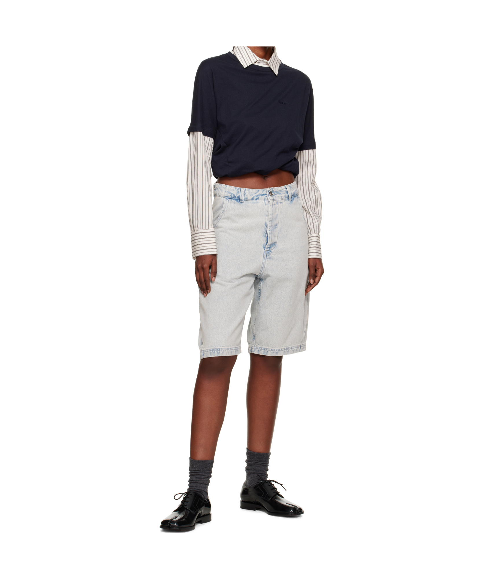 We11 Done Navy Layered Twist Top In Blue