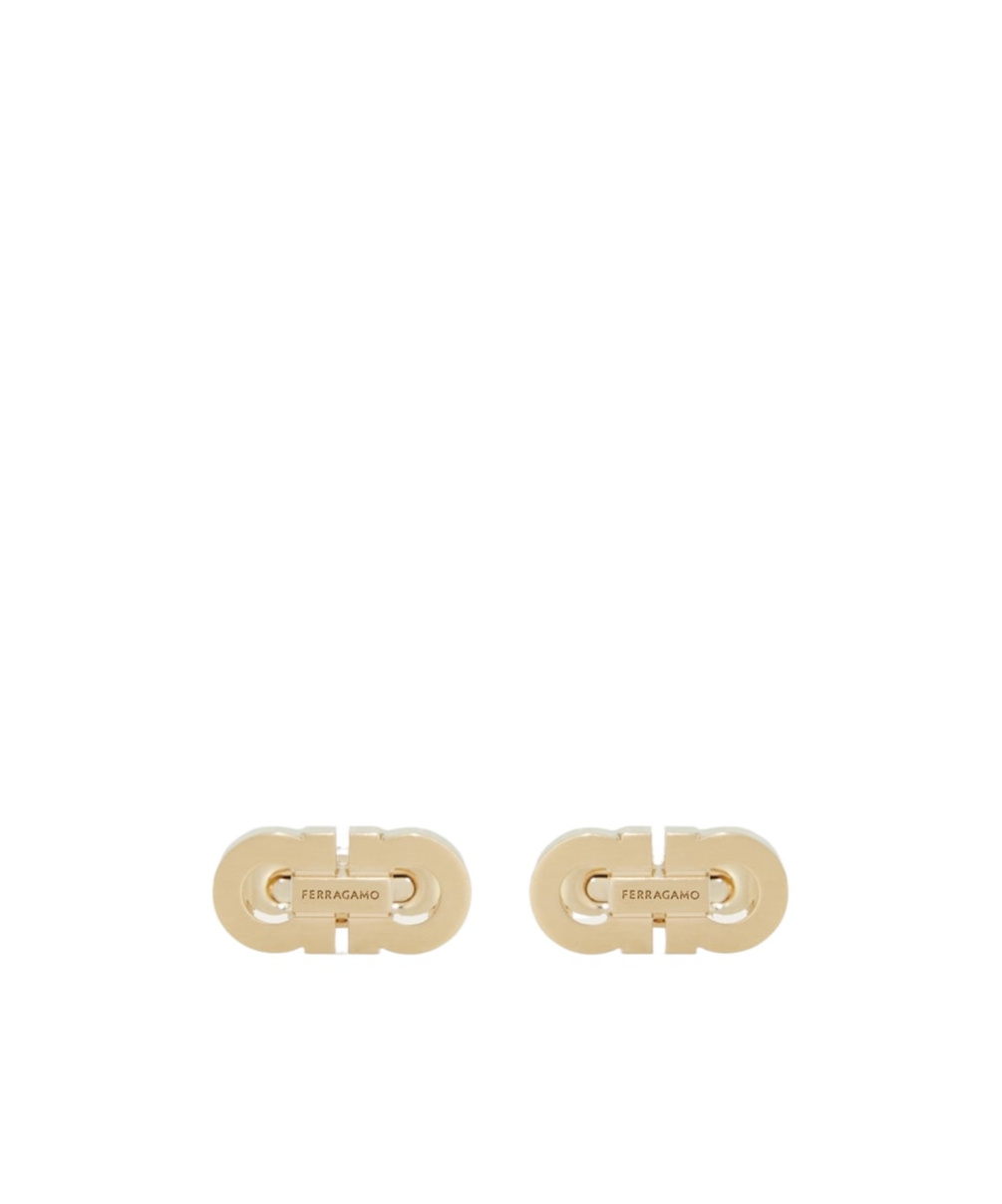 Ferragamo Double Gancini Cufflinks In Gold