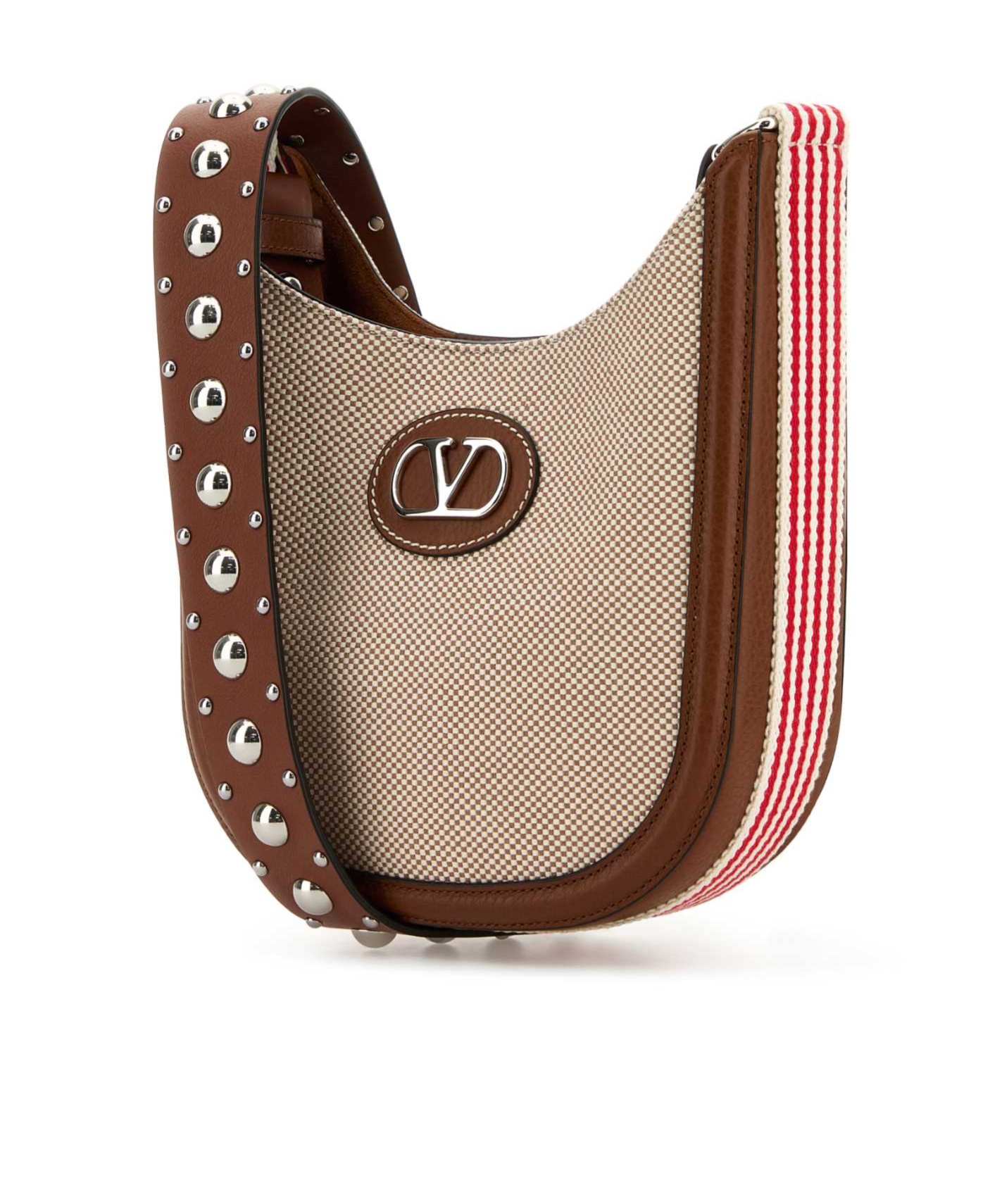 Valentino Garavani Women Two-tone Canvas Vlogo Signature Crossbody Bag In Brown