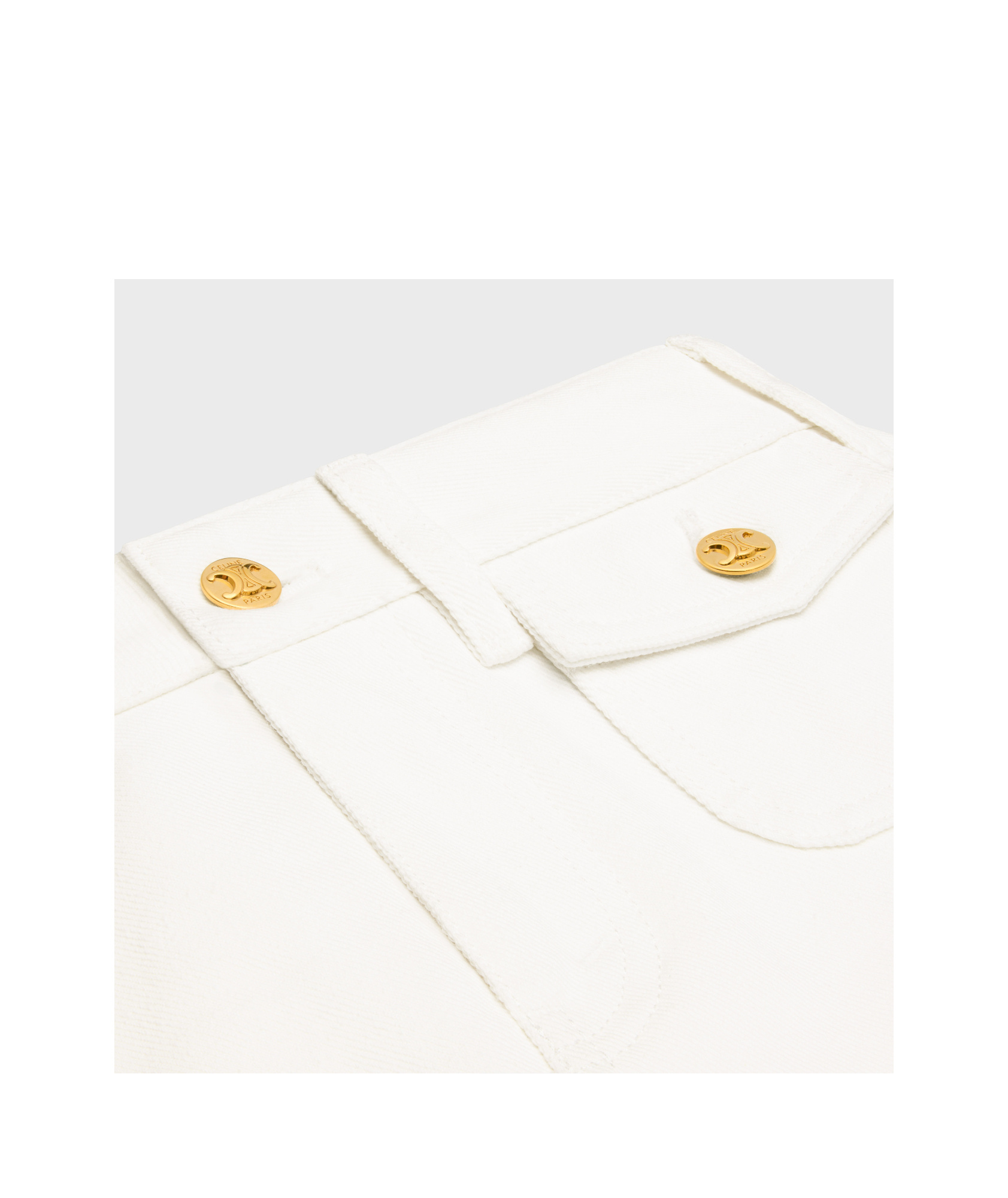 Celine Washed Mini Skirt In White
