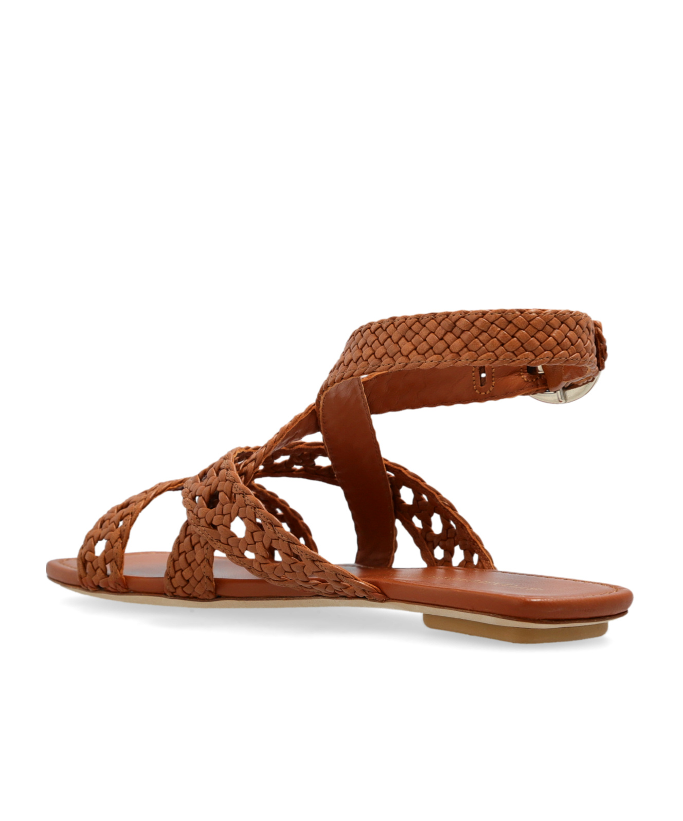 Stuart Weitzman Heel Sandals With Braided Straps And Open Toe In Brown