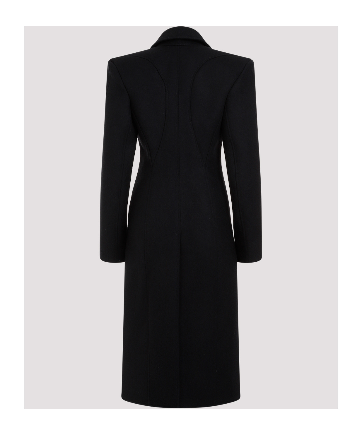 Shop Mugler Single-breasted Wool Coat In Black
