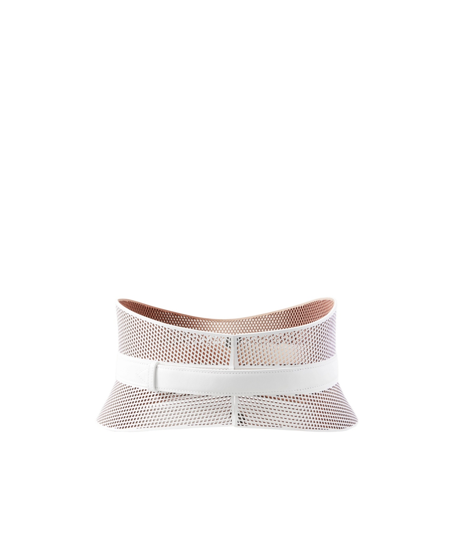 Alaïa Neo Bustier Laser-cut Leather Belt In White