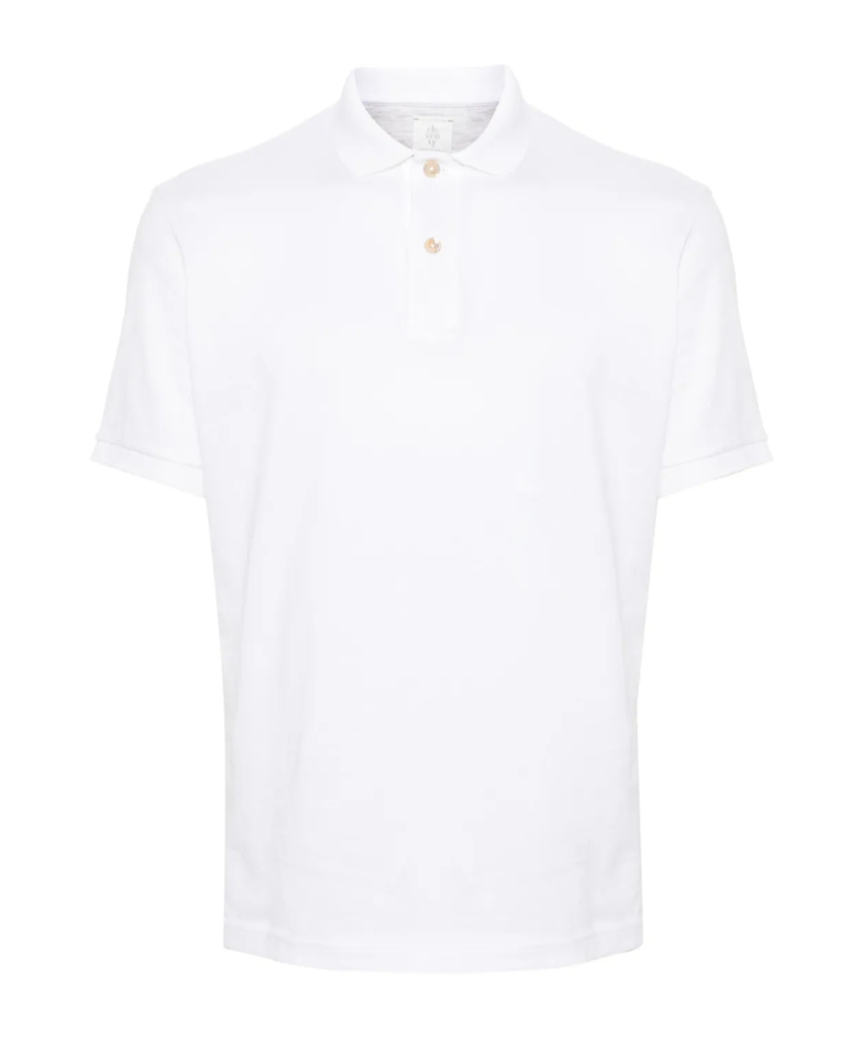 Eleventy Short-sleeved Cotton Polo Shirt In White