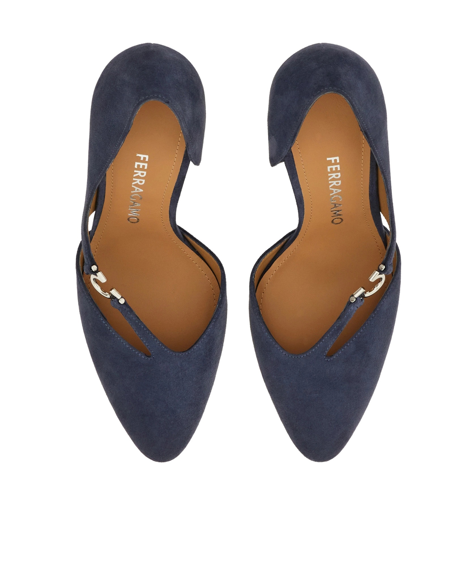 Ferragamo 95mm Gancini Leather Pumps In Blue