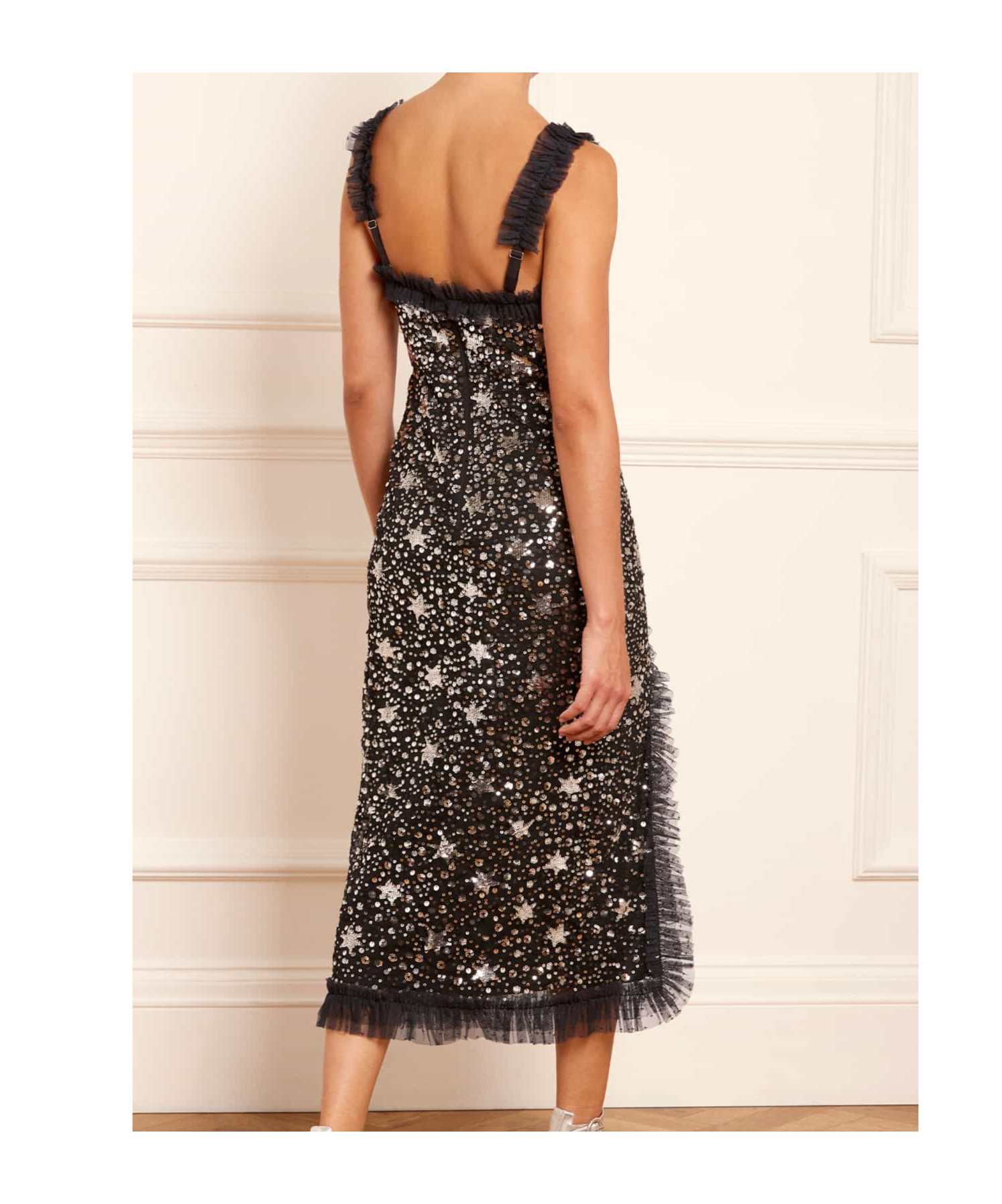 Needle & Thread Shooting Stars Halter Ballet Dress In Black