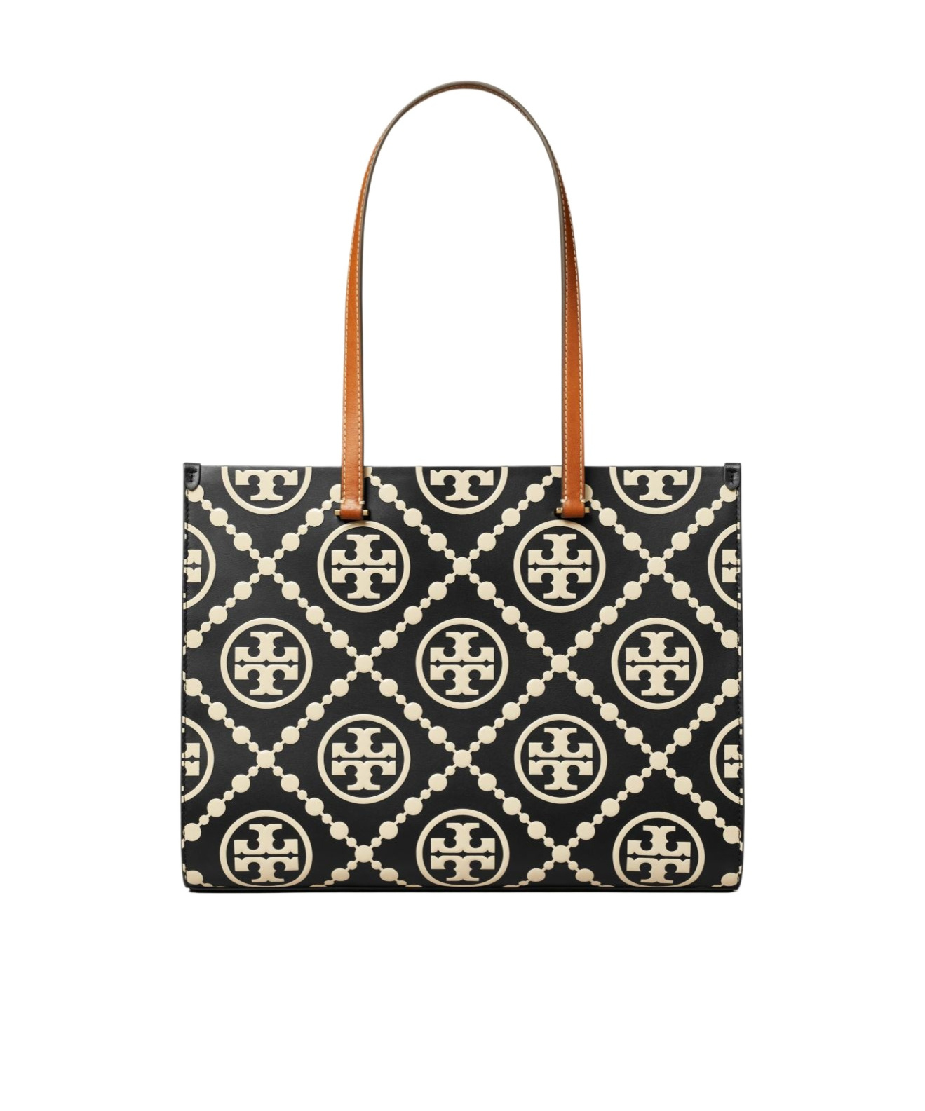 Tory Burch Contrast Embossed Tote Bag In Black