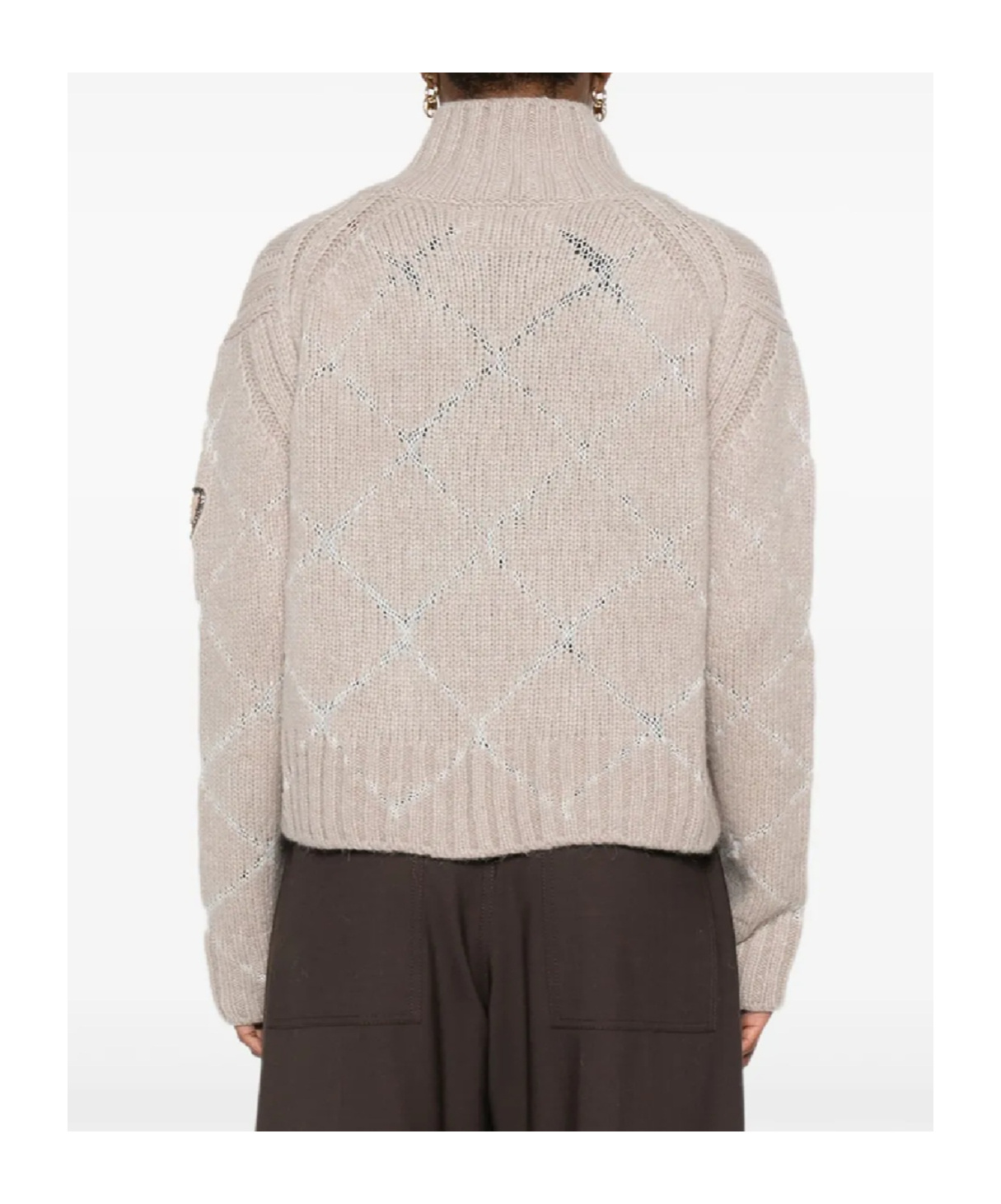 Ermanno Scervino High-neck Sweater In Neutral