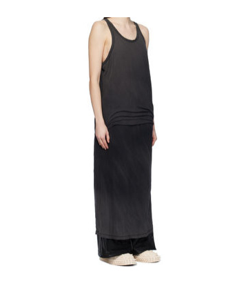 Doublet Black Layered Maxi Dress In Blue