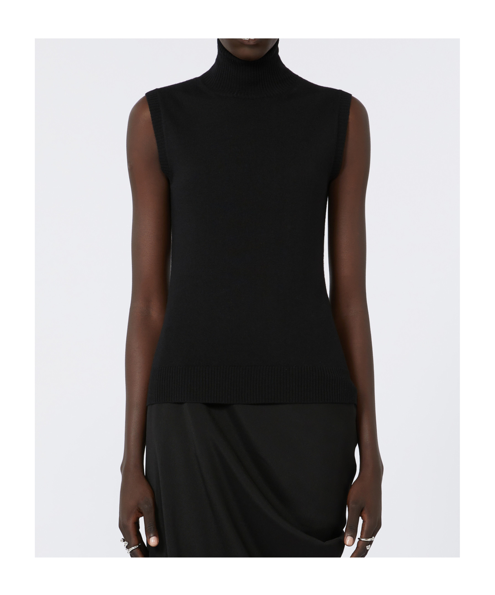 Sportmax Maglia Ardenza A Lupetto Smanicato In Black