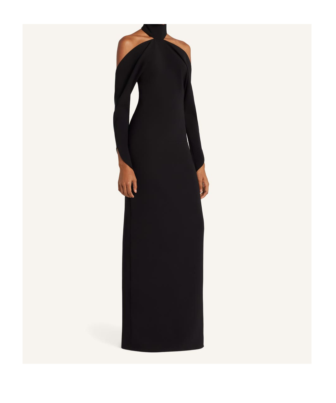 Courrèges Circle Cold-shoulder Crepe Halterneck Gown In Black