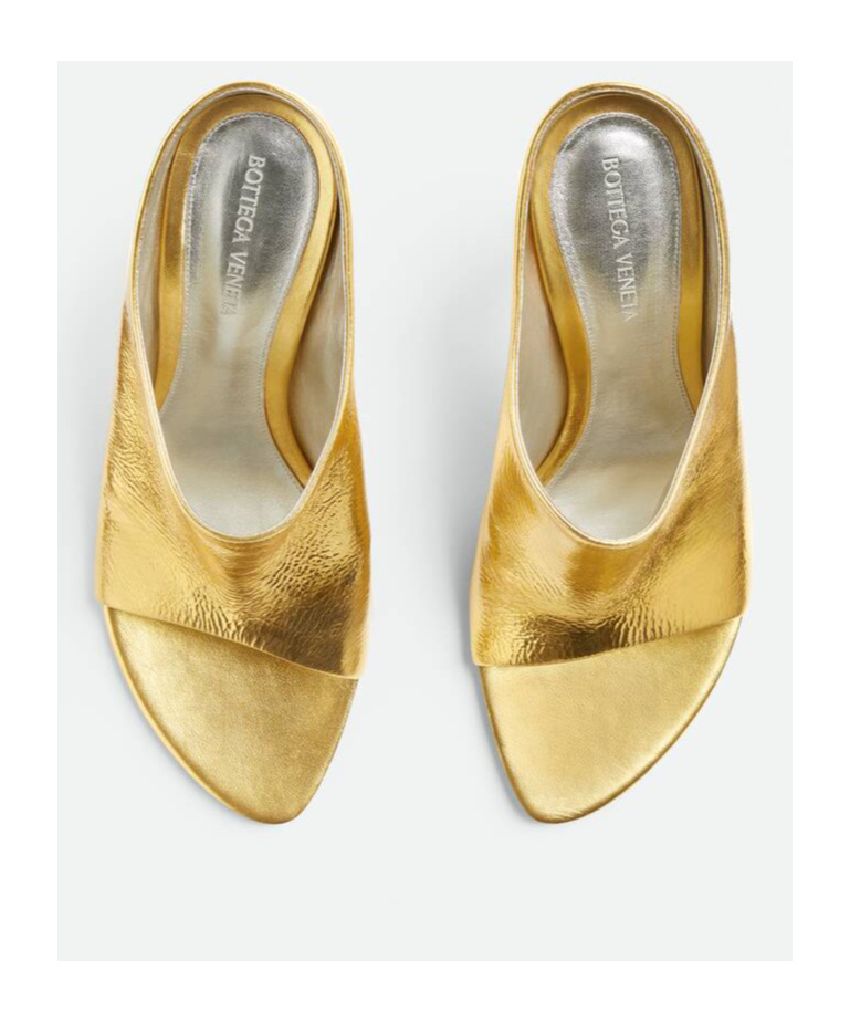 Shop Bottega Veneta Rana Mule In Gold