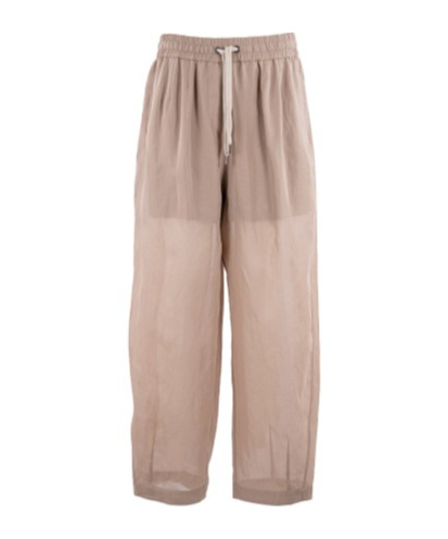 Brunello Cucinelli Drawstring Design Casual Pants In Nude