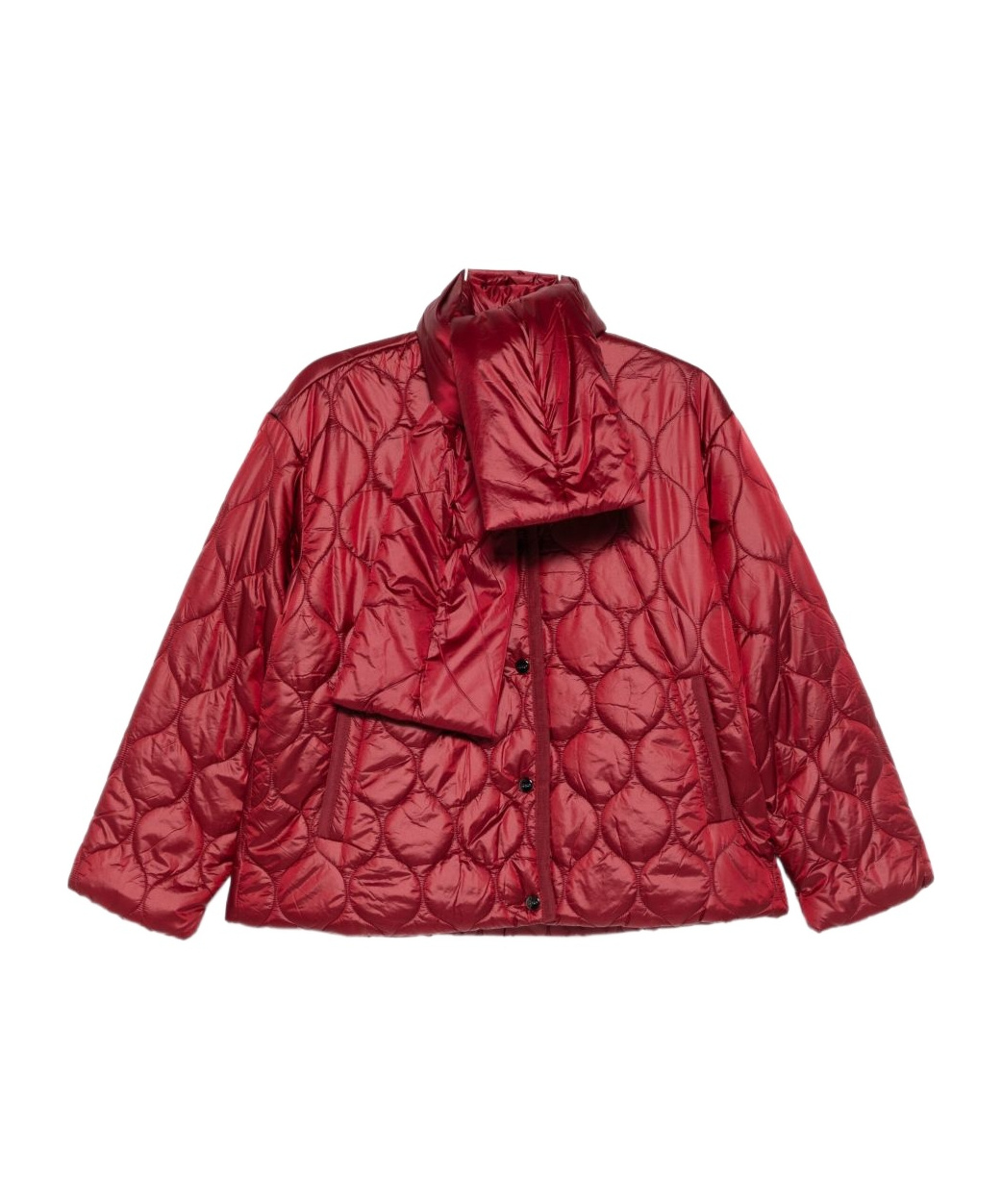 Liu •jo Quilted Cotton Jacket With Scarf In Red