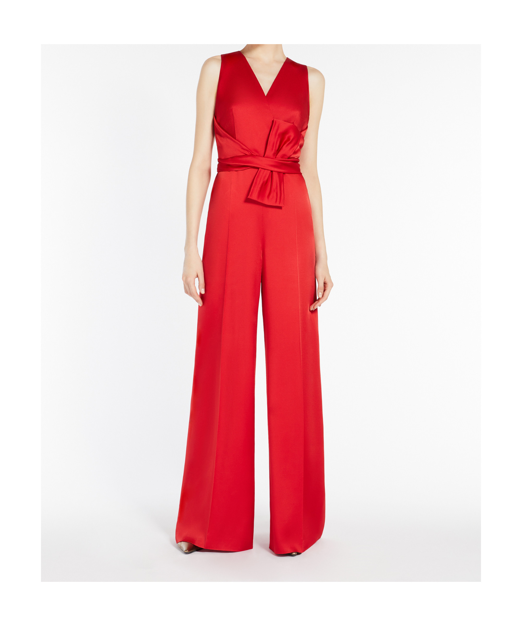 Max Mara Sleeveless Jumpsuit In Red