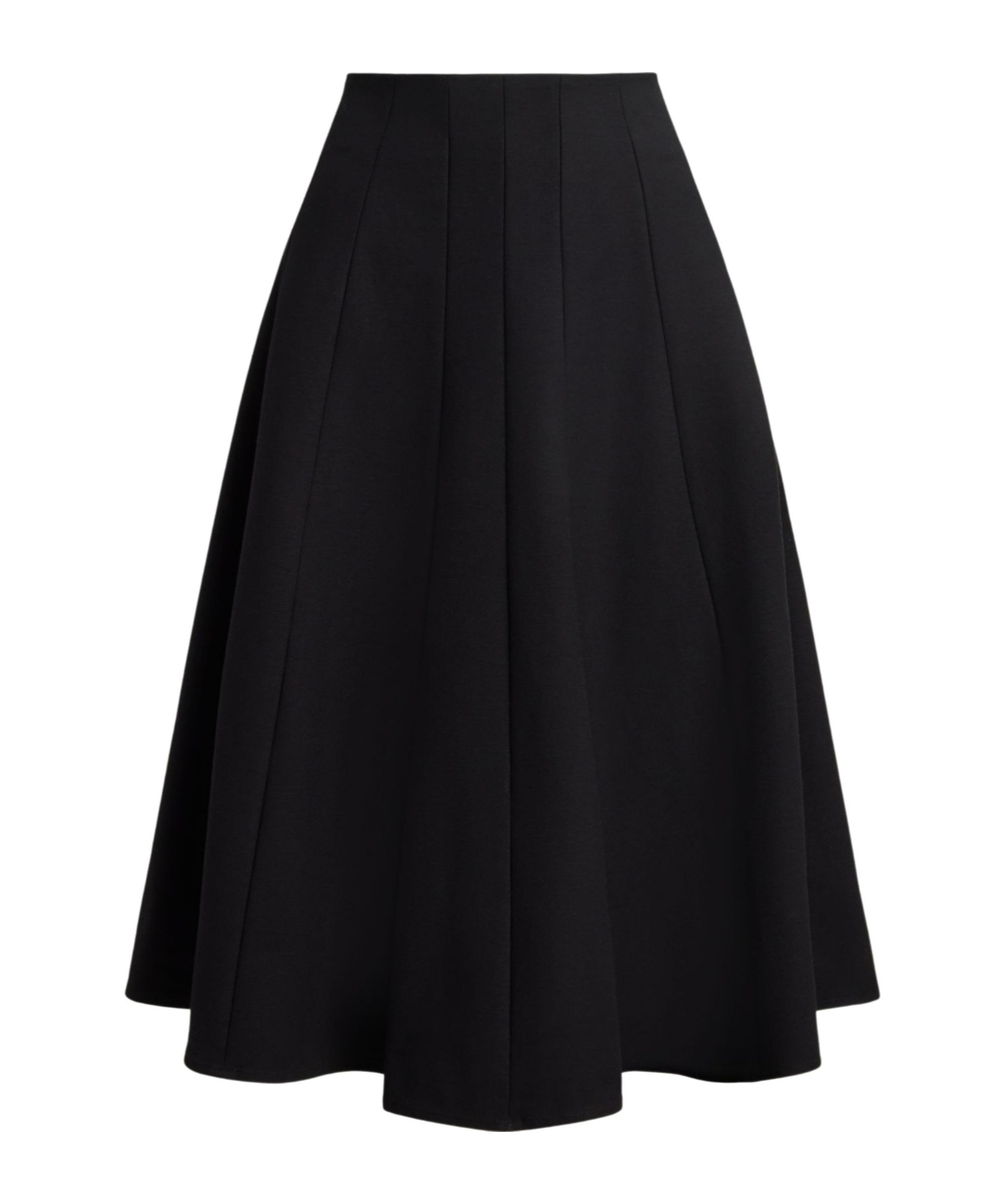 Ralph Lauren High Waist Midi Pleated Skirt In Black