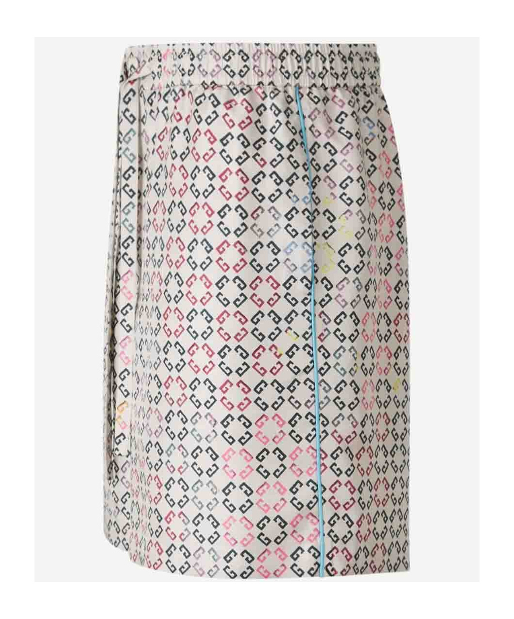 Givenchy Multicolor Monogram 72 Drawstring Pyjama Shorts In White
